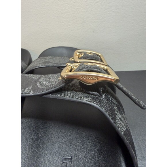 COACH Allanah Sandal Black Gold Buckles Women’s Sz 6B CK412 - Picture 10 of 12
